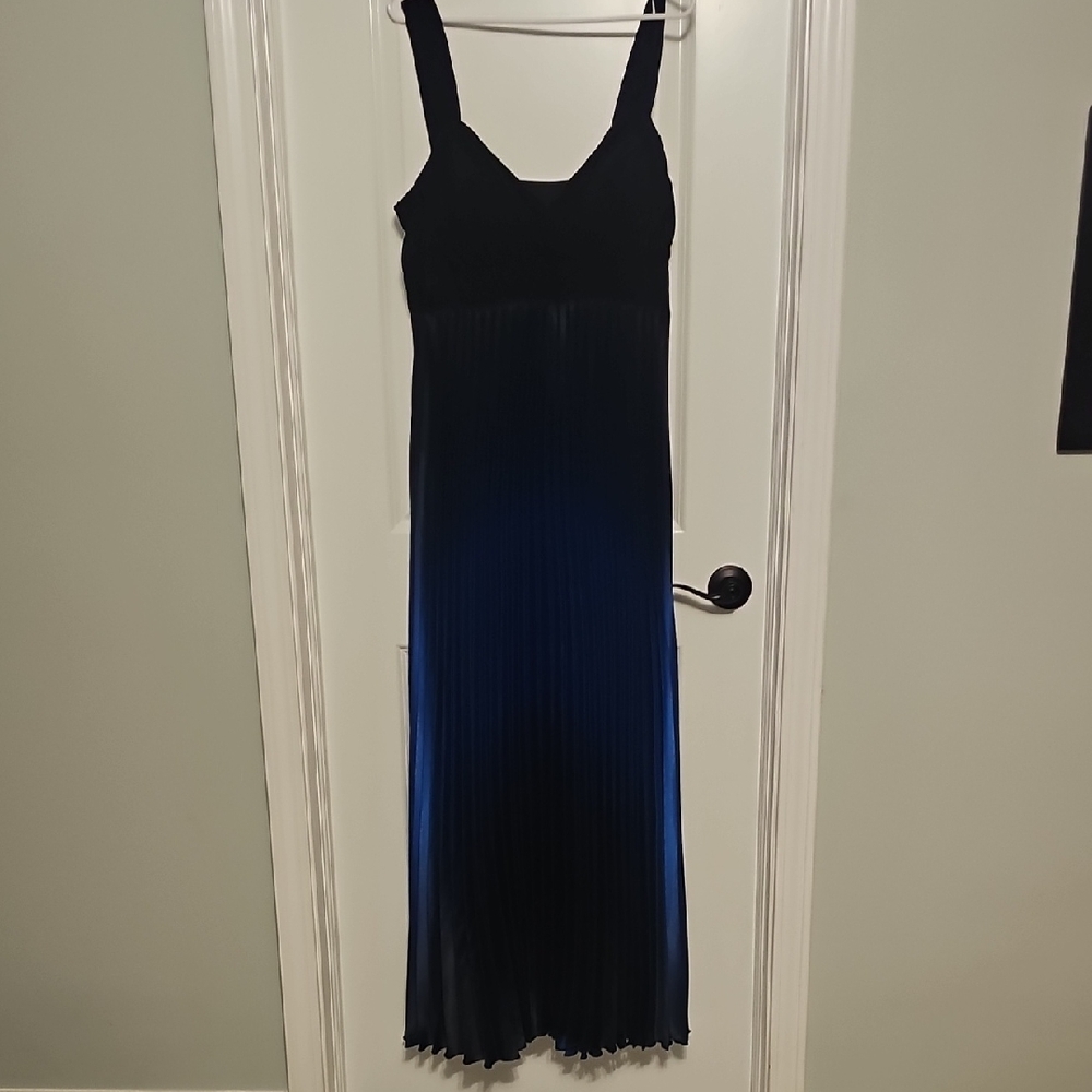 Xscape Black and Blue Maxi Dress